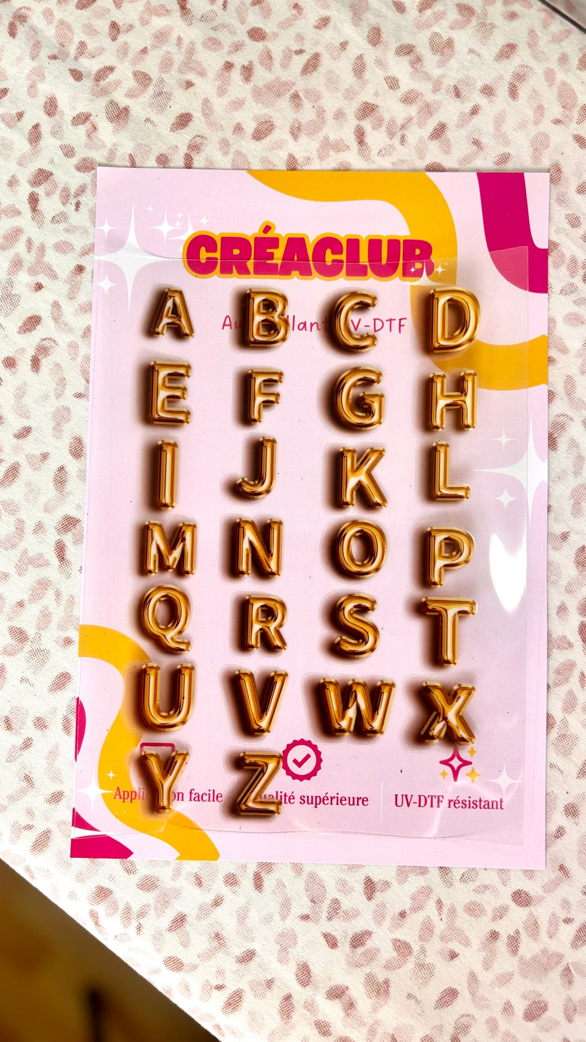 Lettres bulle or