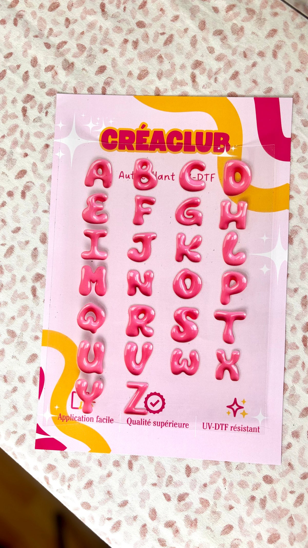 Lettres bulle rose