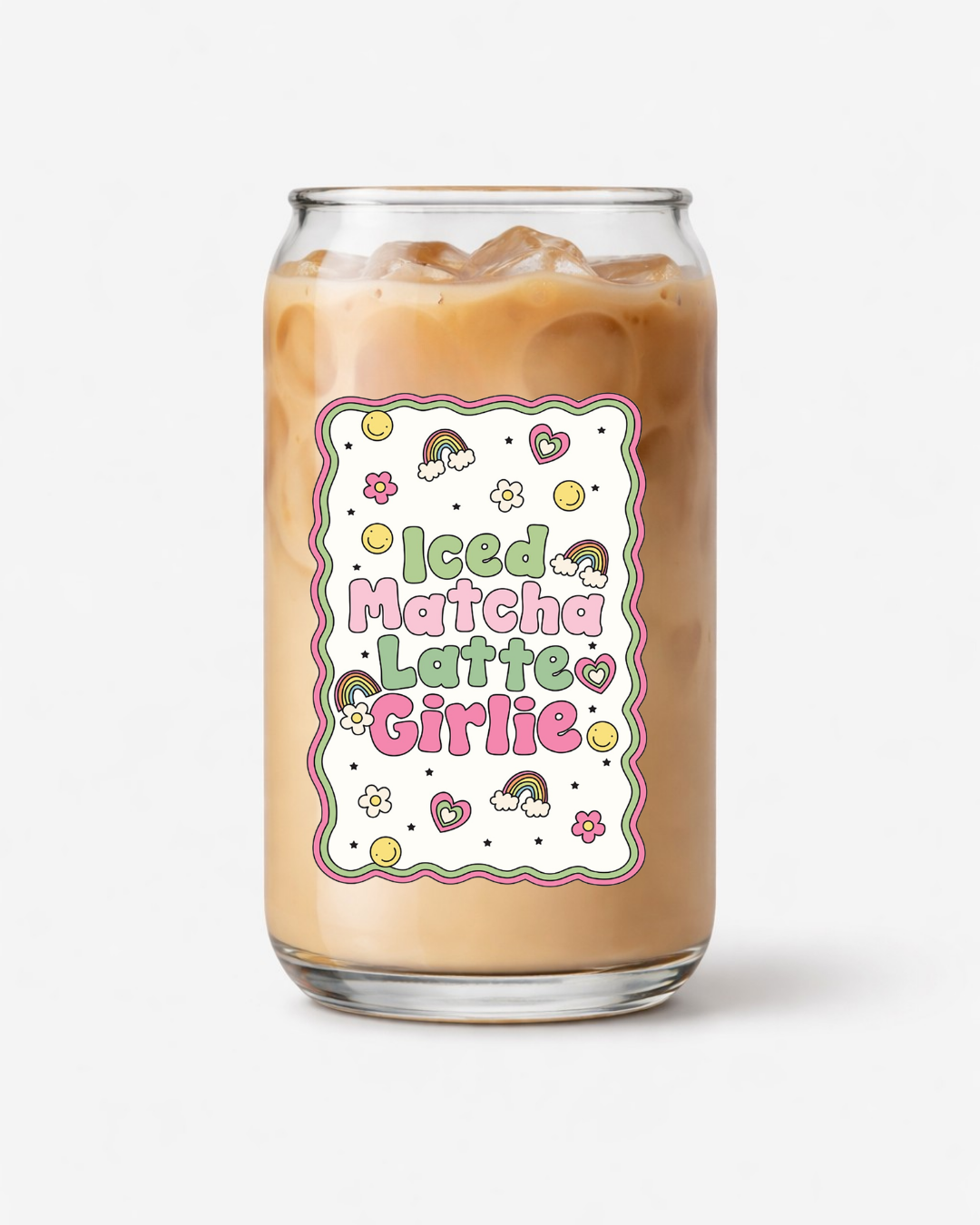 Iced matcha latte girly
