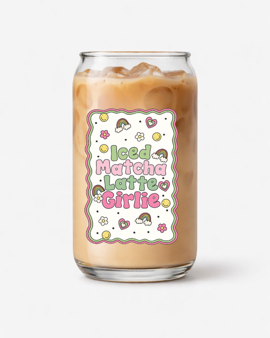 Iced matcha latte girly